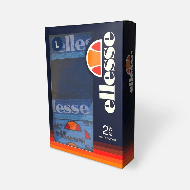 Ellesse 2 Pack Mens Boxers|Navy|S|M|L|XL