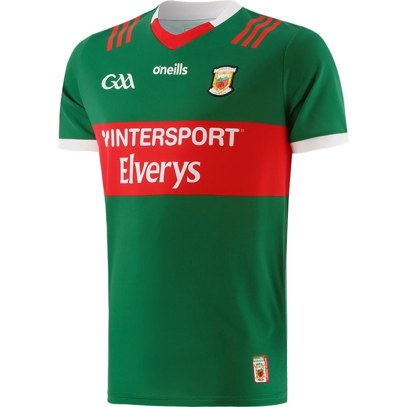 O’Neills Mayo GAA Home Jersey (Bottle Red White)
