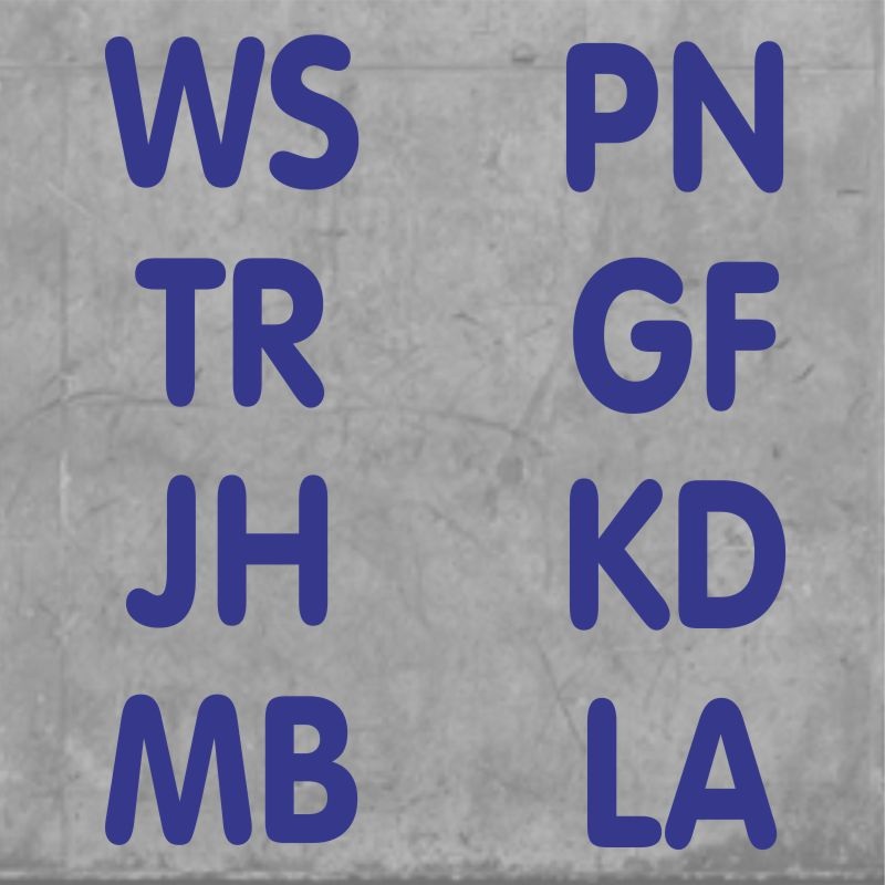 Round Initials Blue|One Size