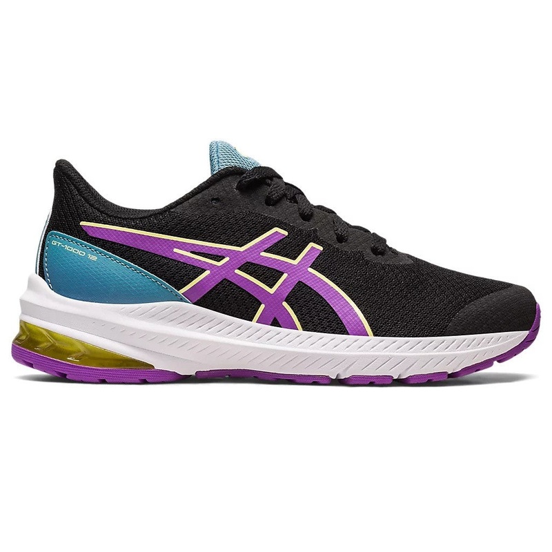 Asics GT-1000 12 GS Running Shoes Girls (Black Cyber Grape 002)