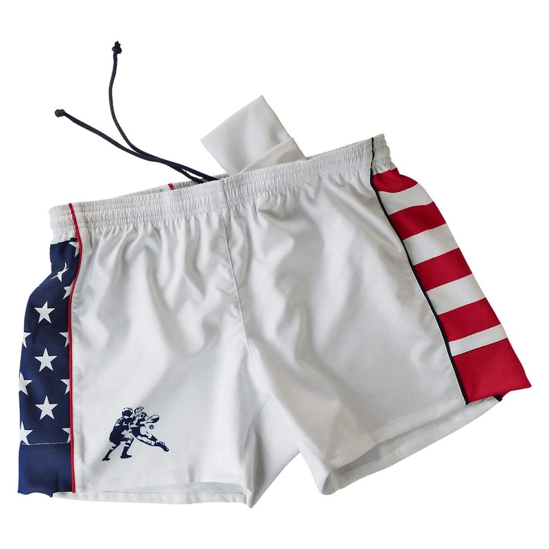 USA Pro XV Rugby Shorts|2X-Small|X-Small|Small|Medium|Large|X-Large|2X-Large|3X-Large|4X-Large|5X-Large|White