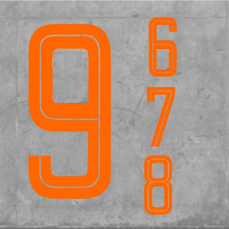 Stripe Numbers Large Orange|one size