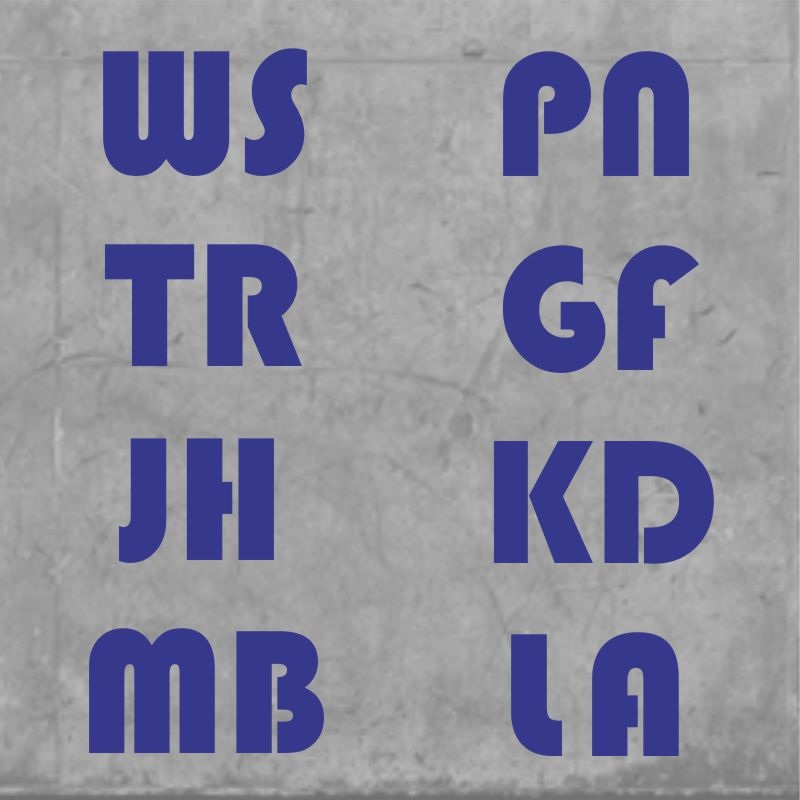Bauhaus Initials Blue|One Size