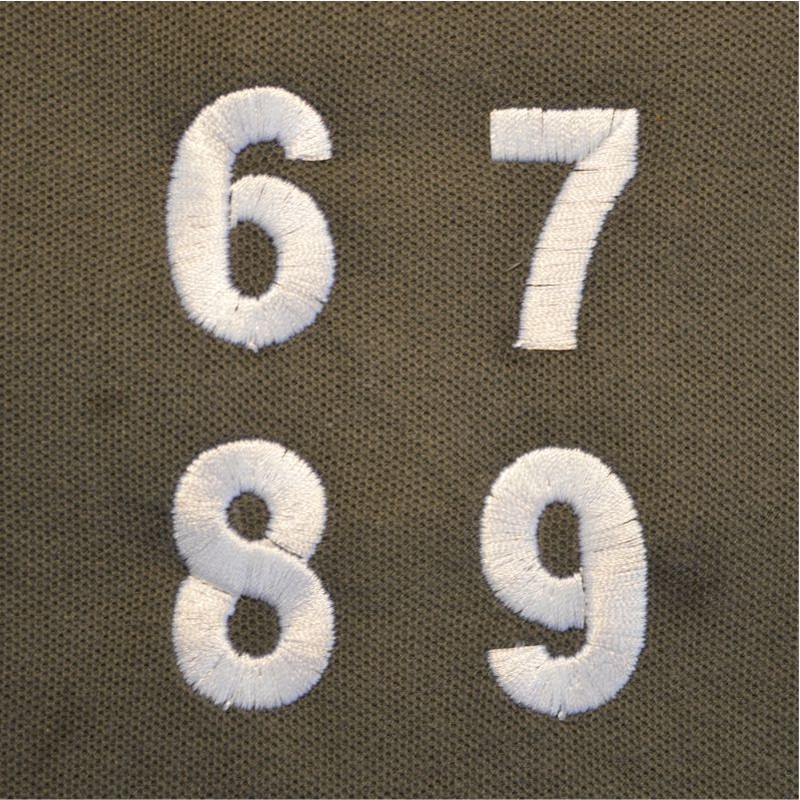 Embroidered Numbers Arial|One Size