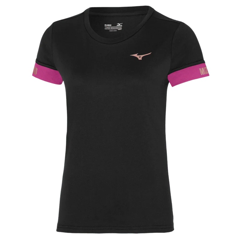 Mizuno Womens T-Shirt|Black|XS|S|M|L|XL