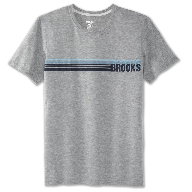 Brooks Mens Distance ‘Run Stripe’ Graphic Tee