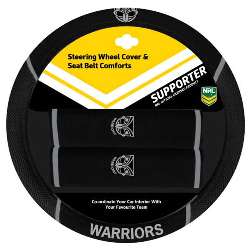 Warriors Steering Wheel & Seat Belt Cover