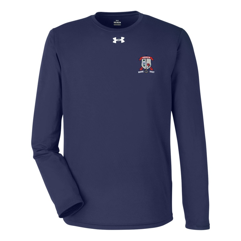 Augusta Rugby Tech LS T-Shirt|Navy|Red|White|SM|MD|LG|XL|2XL|3XL|4XL