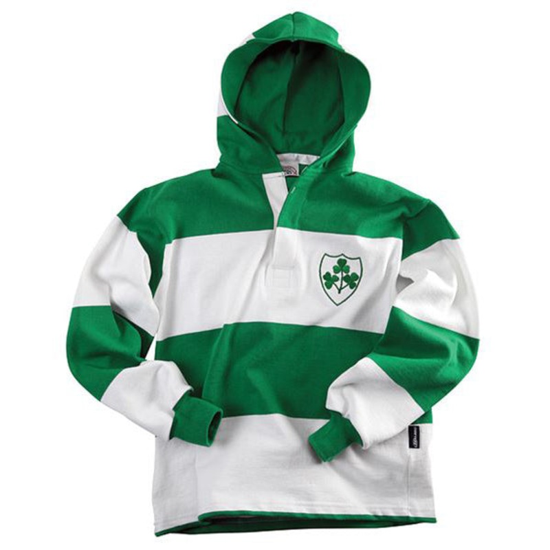 Ireland Hooded Rugby Jersey|X-Small|Small|Medium|Large|X-Large|2X-Large|3X-Large|4X-Large|5X-Large