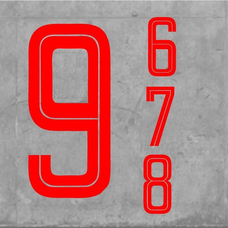 Stripe Numbers Large Red|one size