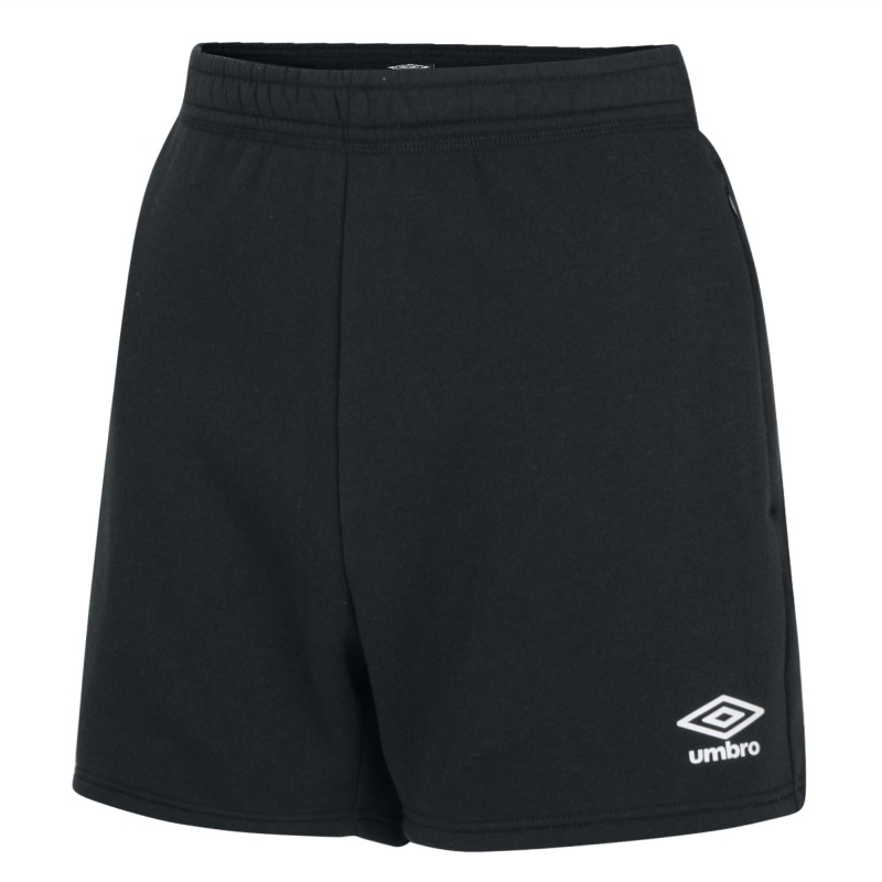 UMBRO CLUB LEISURE WOMENS JOG SHORT BLACK WHITE