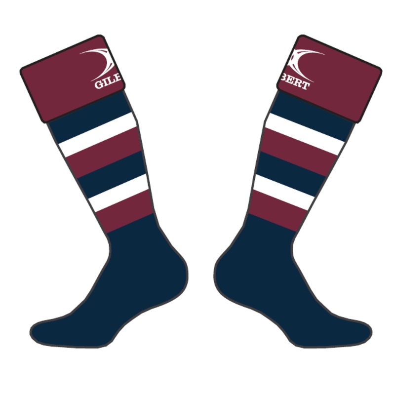 The Judd School Child’s Navy / Burgundy Rugby Socks-Junior