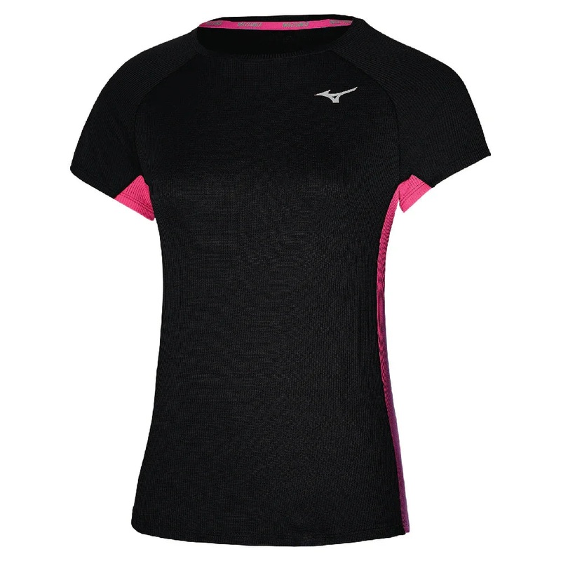 Mizuno Womens DRYAEROFLOW Tee|Black|XS|S|M|L|XL