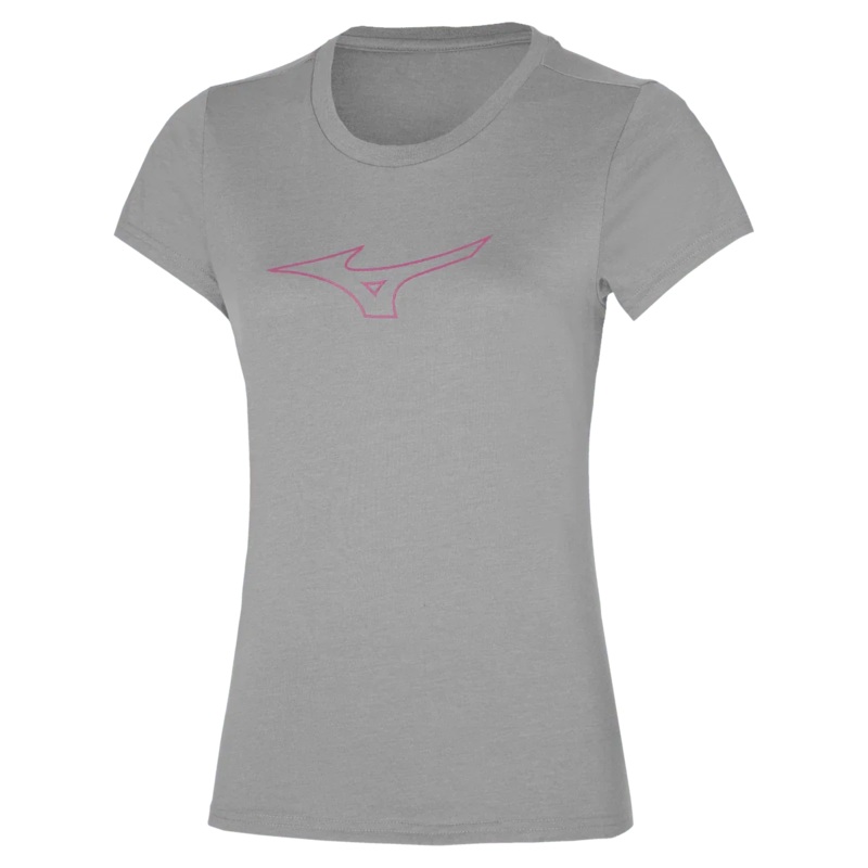 Mizuno Womens RB Logo T-Shirt|Grey|XS|S|M|L|XL