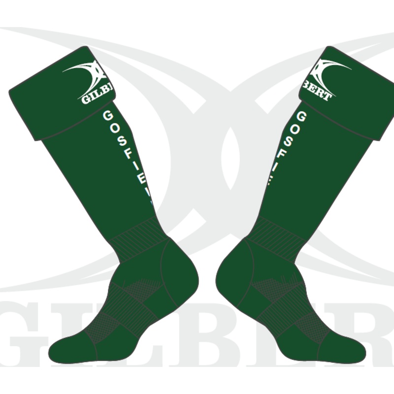 Gosfield School Child’s Green / White Rugby Socks-Junior