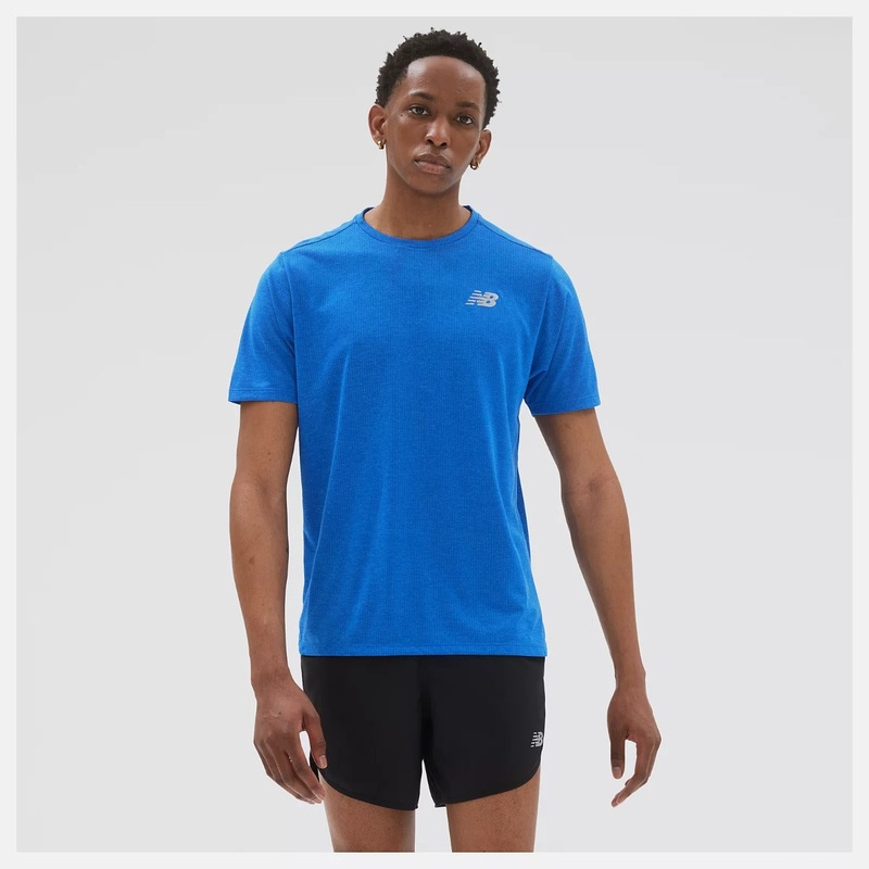 New Balance Printed Impact Run Short Sleeve Men’s (Blue)