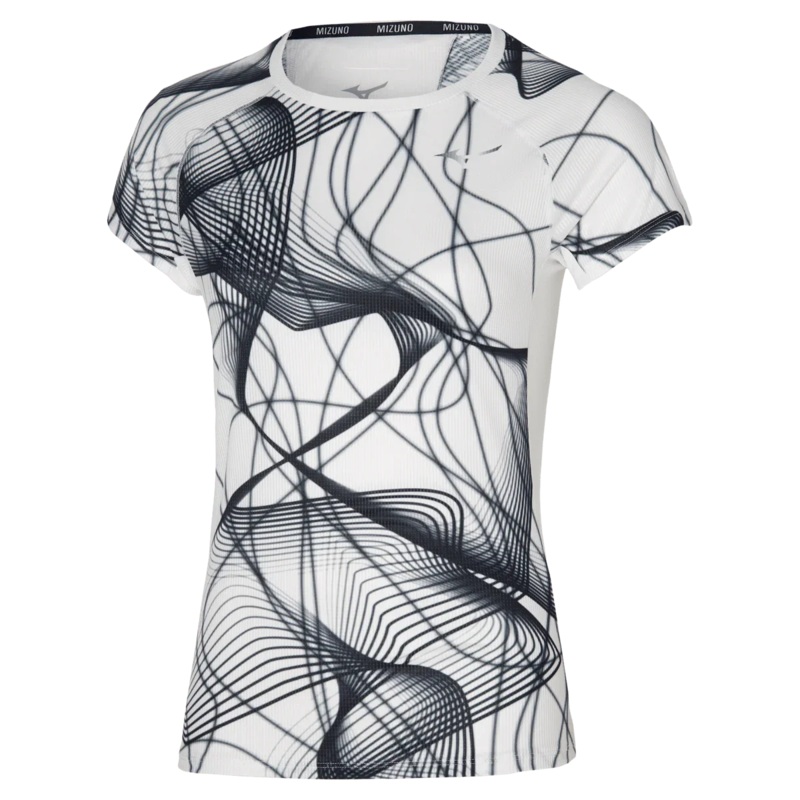 Mizuno Womens Aero T-Shirt|White|XS|S|M|L|XL