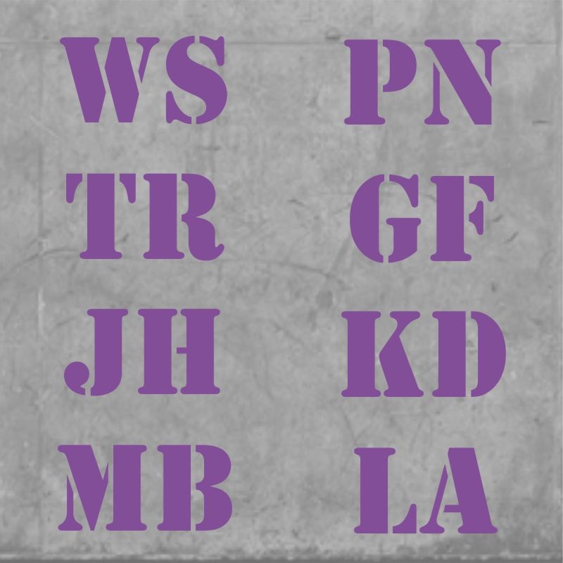 Madrid Initials Purple|One Size