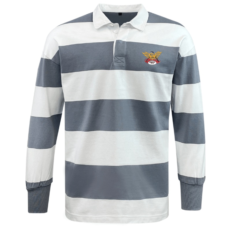 Atlanta Old White Rugby Classic Long Sleeve Hooped Rugby Jersey