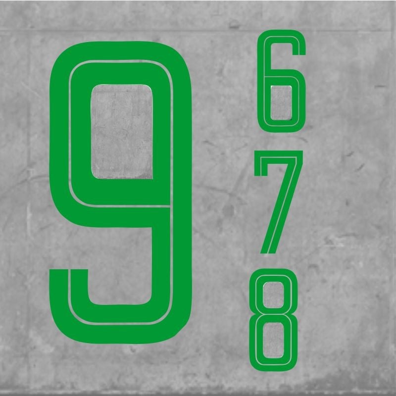 Stripe Numbers Large Green|one size