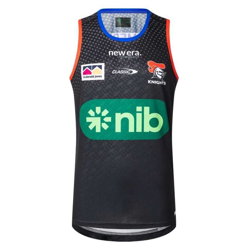 2025 Newcastle Knights Pro Training Singlet (Black)