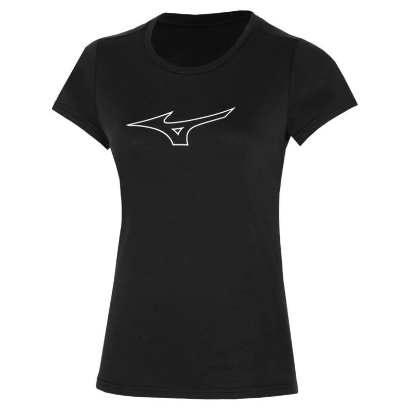 Mizuno Womens RB Logo T-Shirt|Black|XS|S|M|L