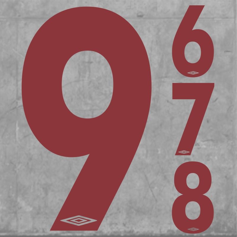 Umbro Numbers Large Maroon|One Size