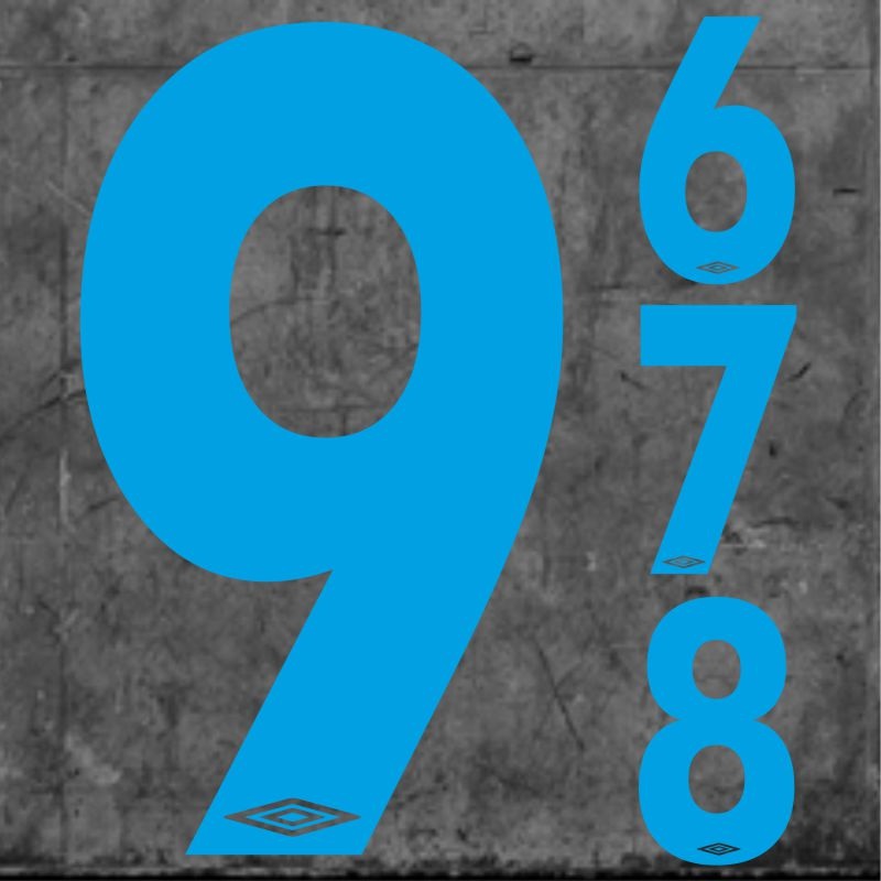 Umbro Numbers Large Sky Blue|One Size