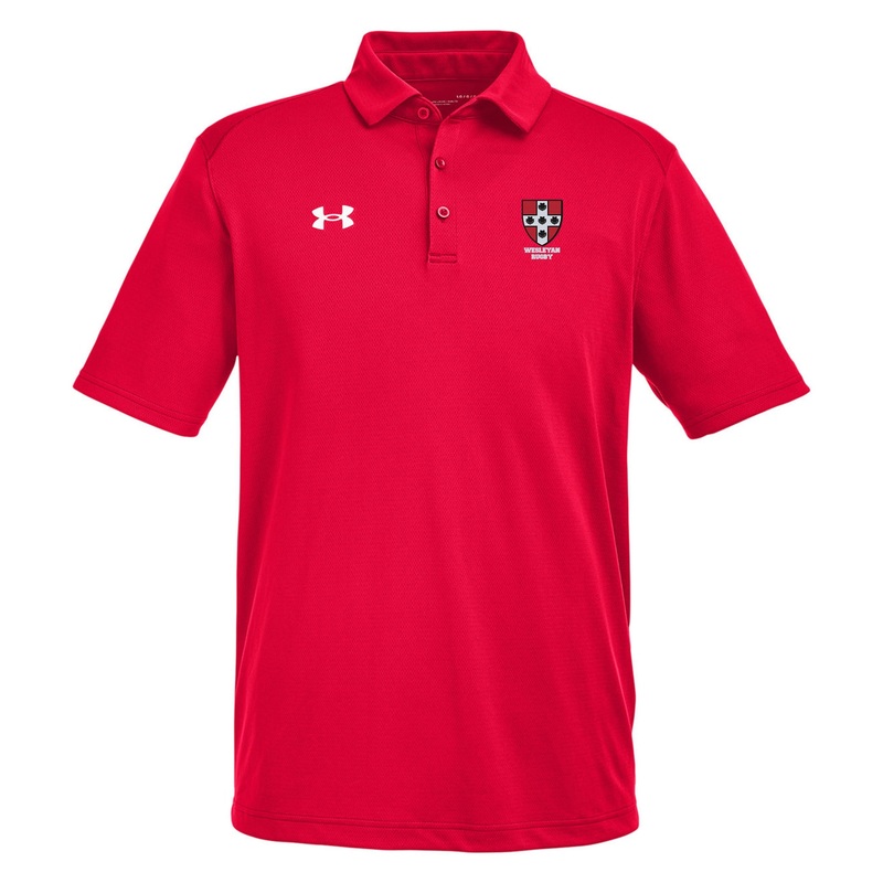 Wesleyan Rugby Tech Polo|Black|Red|White|SM|MD|LG|XL|2XL|3XL|4XL