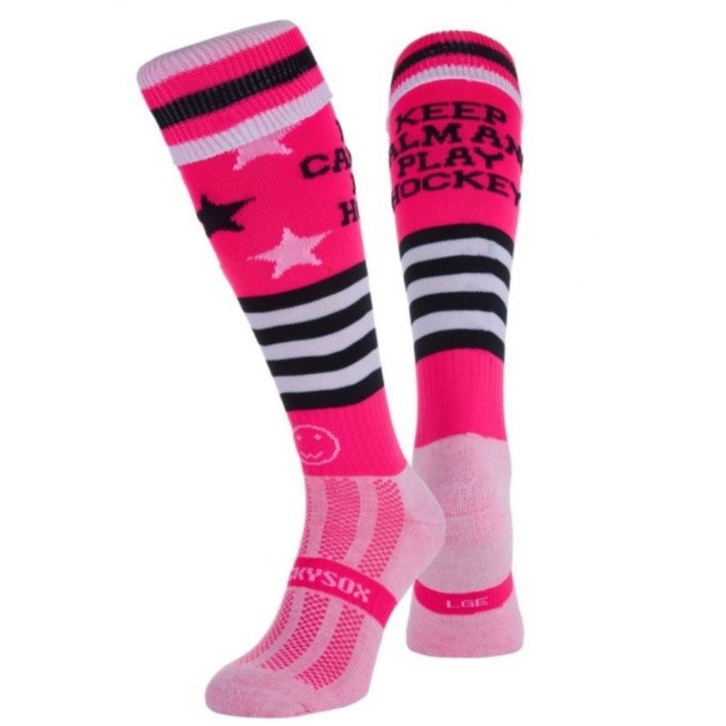 Wacky Sox Keep Calm and Play Hockey Socks Girl’s (Pink)