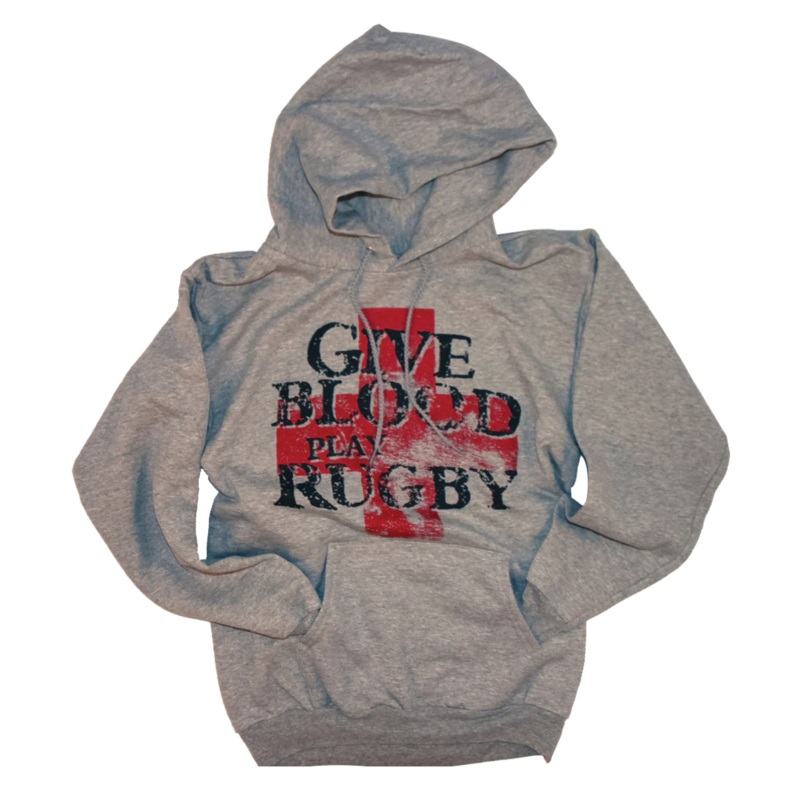 *Give Blood Play Rugby Hoodie / GREY